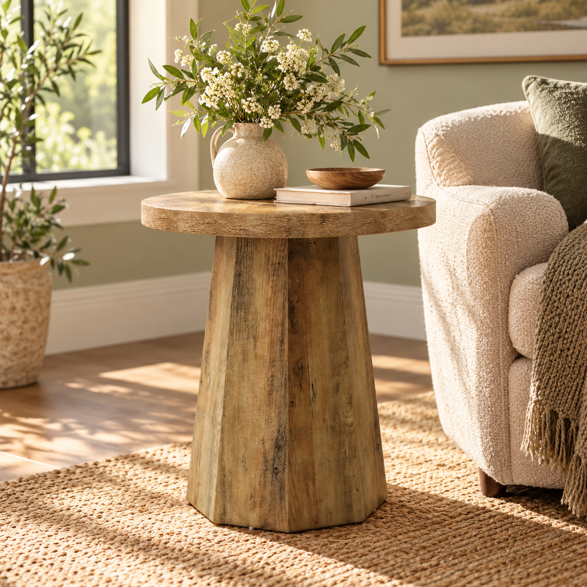 Meren Round Wooden Table