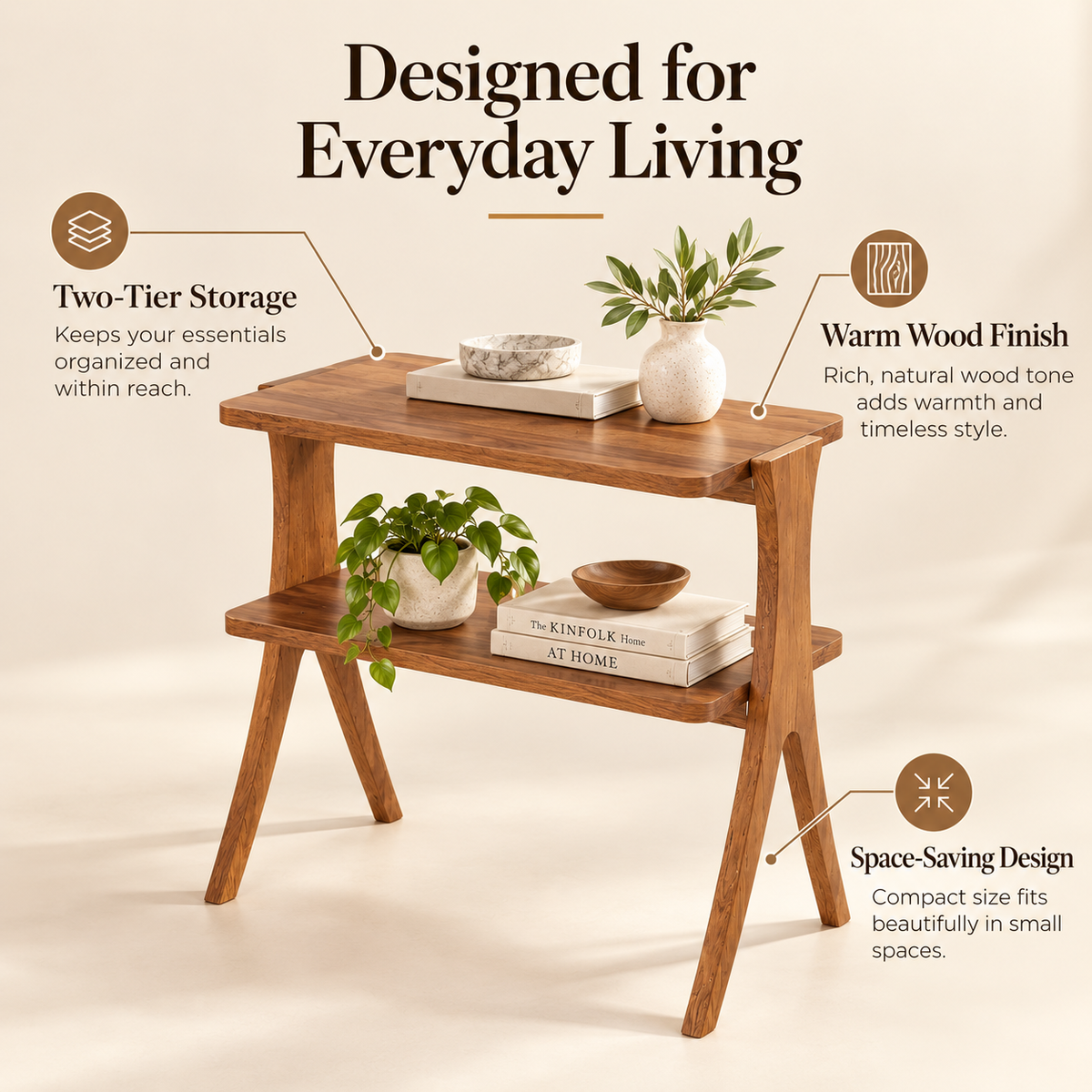Meren Wood Accent Stand