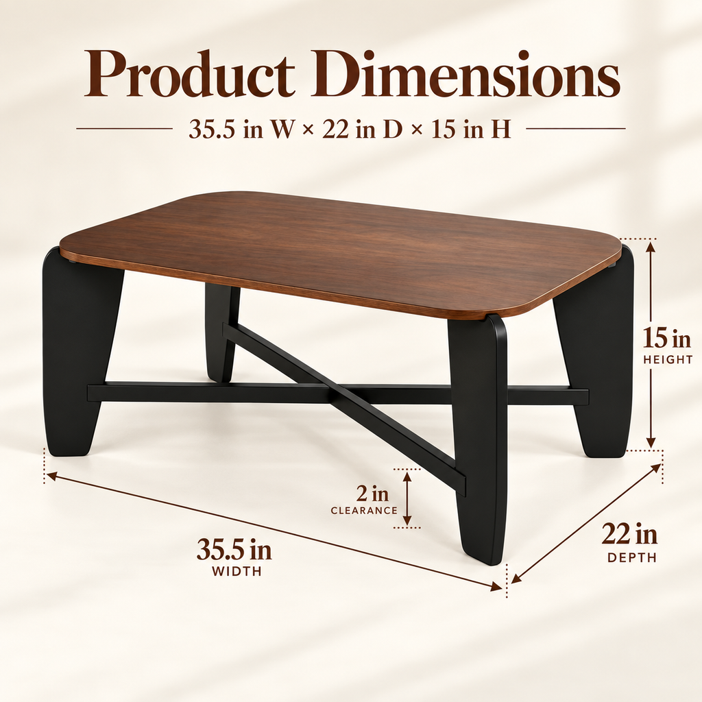 Meren Modern Walnut Coffee Table